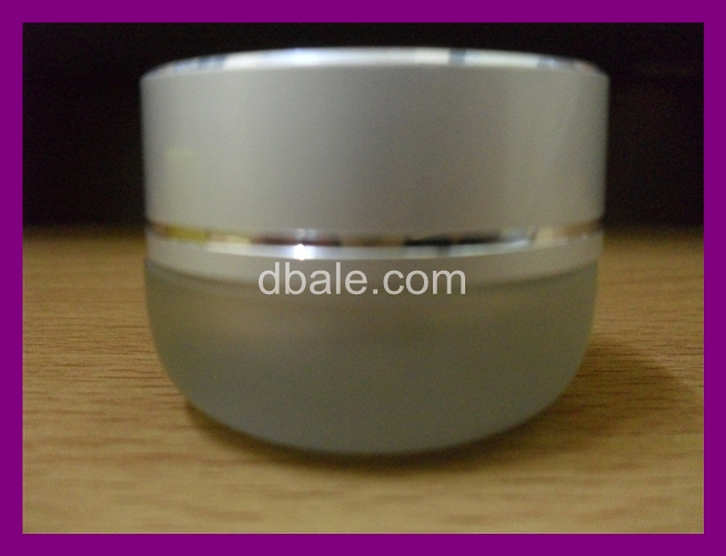 กระปุกข่นทรงฐานมน ฝาเงินขอบเงินเงา ขนาด 5ml