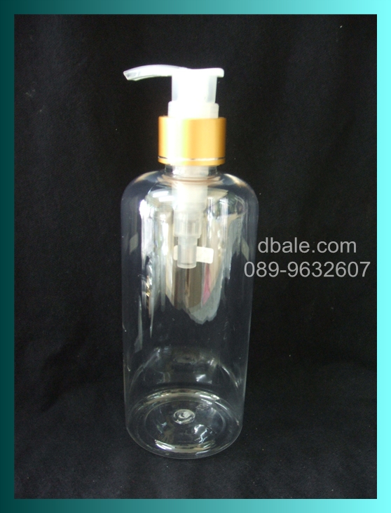 ขวดpet300ml(EE) + ปั้มดีดใสขอบทองเงา