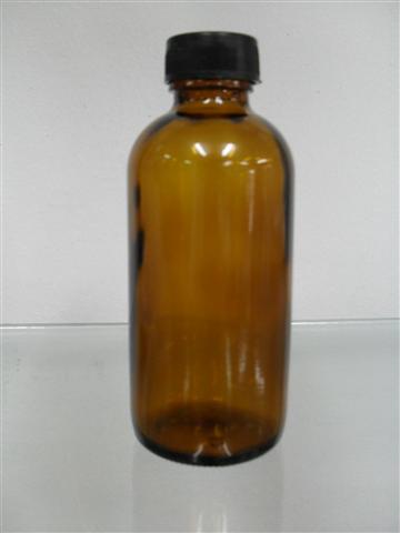 120mlขวดแก้วสีชา+ฝา8ออนซ์พลาสติกสีดำ+จุกใน#70