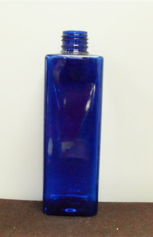 ขวด pet เหลี่ยม SB 240 ml. สีน้ำเงิน คอ 24 มิล.