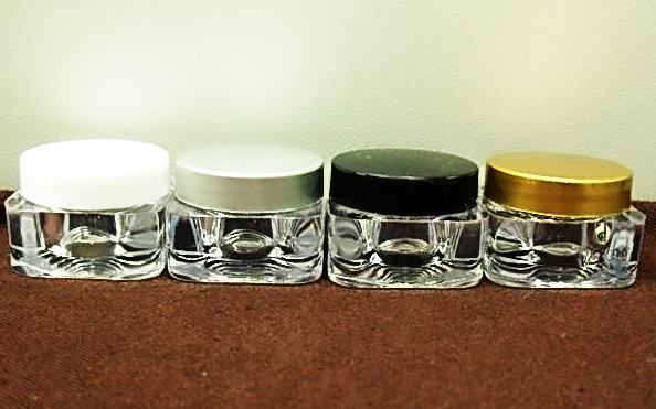 กระปุกสี่เหลี่ยม5 ฝาขาว/ดำ/ทองด้าน/เงินด้าน