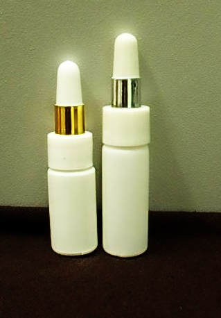 ขวดเซรั่มสีขาว +  หัวเงิน/หัวทอง 8cc
