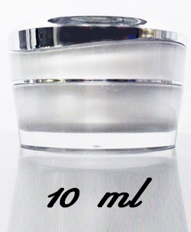 กระปุกฝากลมขาวมุกขอบเงินเงา10 กรัม (ทรงเตี้ย)