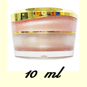 กระปุกฝากลมชมพูขอบทองเงา10 กรัม (ทรงเตี้ย)