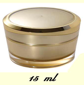 กระปุกฝากลมทองขอบทองเงา 15ml (ทรงเตี้ย)