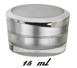 กระปุกฝากลมเงินขอบเงินเงา 15ml (ทรงเตี้ย)