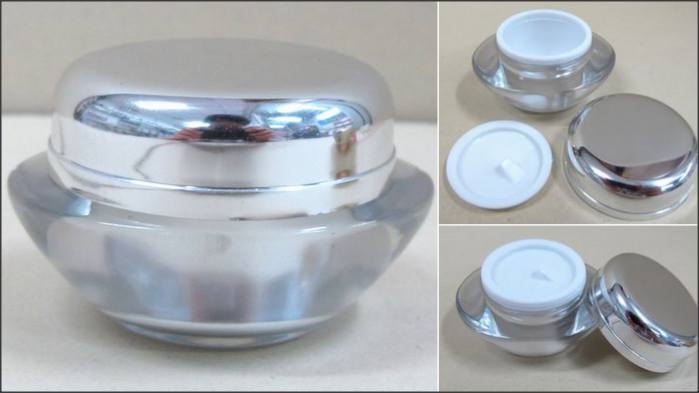 กระปุกทรงรี สีเงิน (10g)