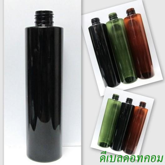 ขวด PET กลมกระบอกดำไหล่ตัด 250ml 24/410