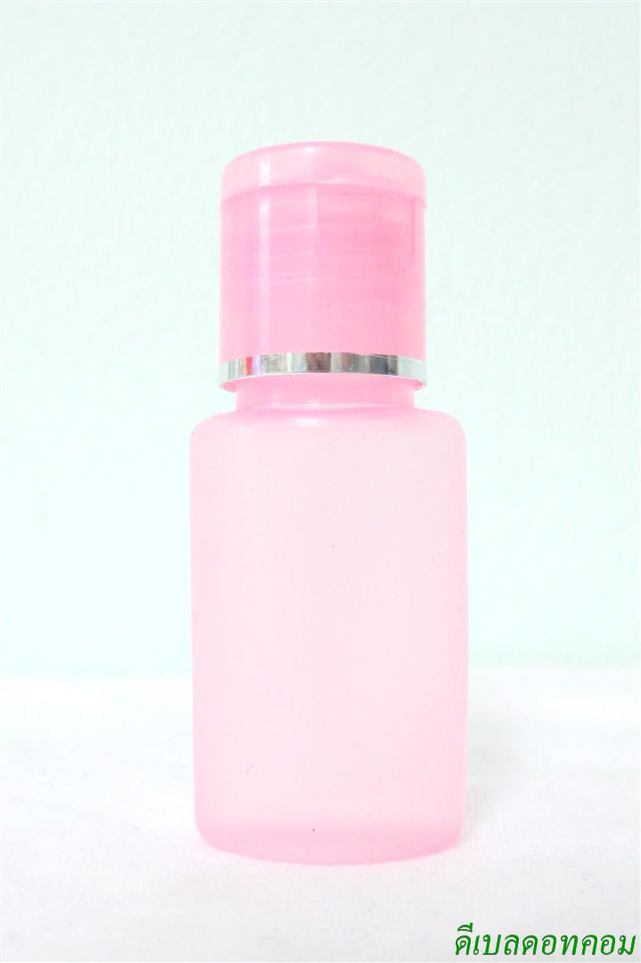ขวด 1 ออนซ์แบน CHAMPOO สีชมพูใสฝาขอบเงิน