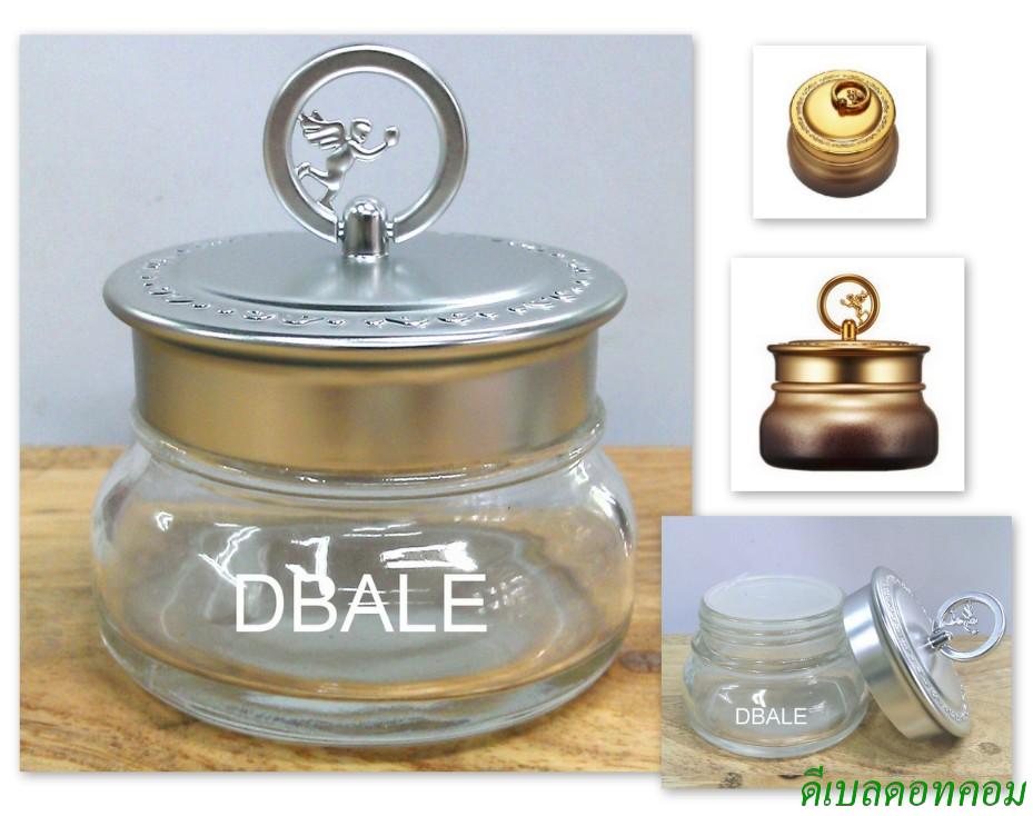 กระปุกแก้วสกินฟู้ดฝาหูหิ้ว 50 กรัม สีเงิน (dcode: 725)