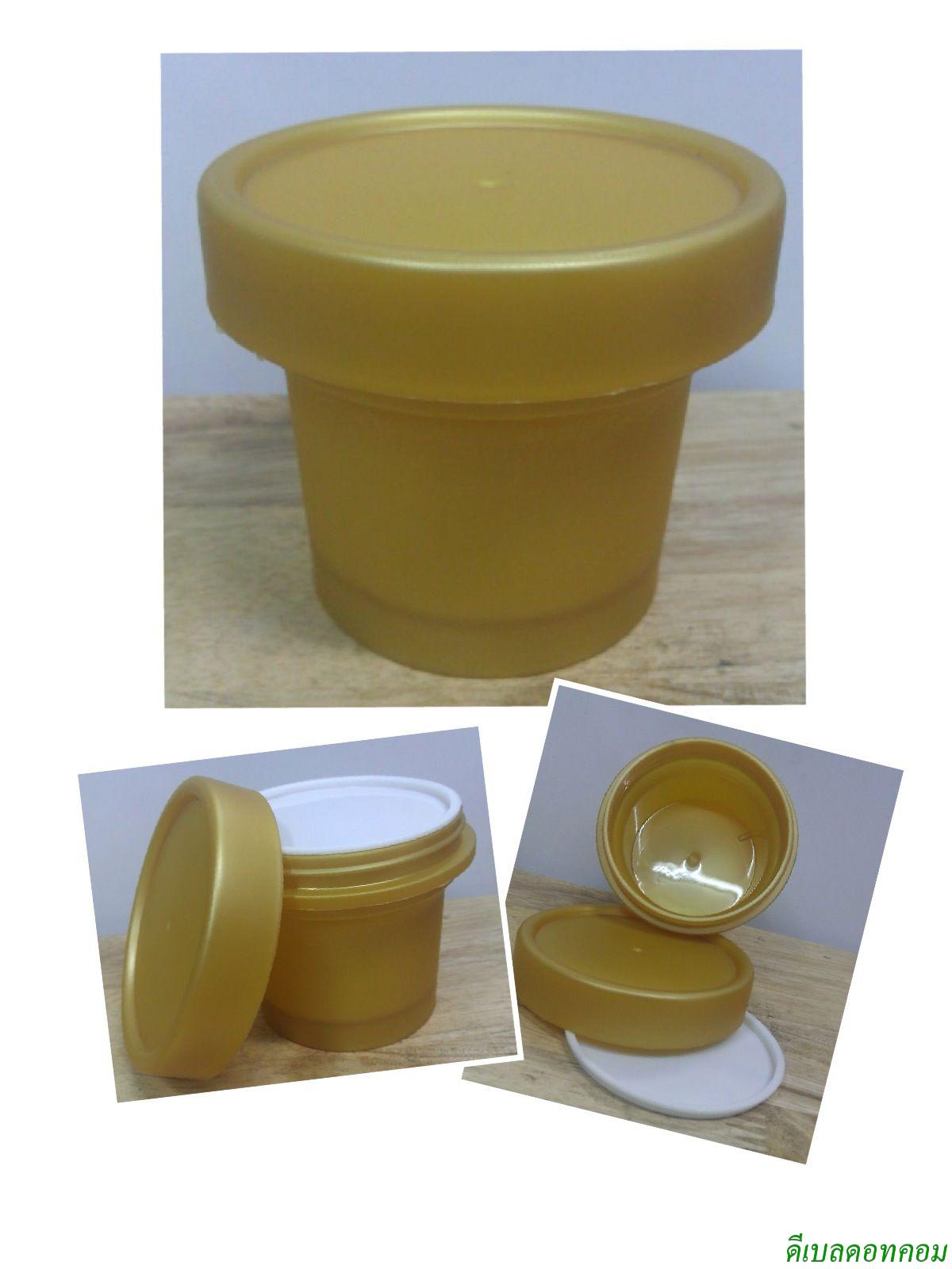 กระปุกโยเกิร์ต 100 กรัม สีทอง (HDPE-PP) (730)
