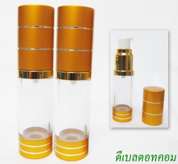 ขวดสูญญากาศ(โปร่งแสง) ลายทองเข้ม 15ml (dcode: 20012)