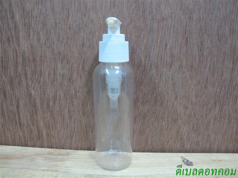 ขวดpet-003(100ml)+หัวปั้มดีดขาวปากเป็ด 24มม.