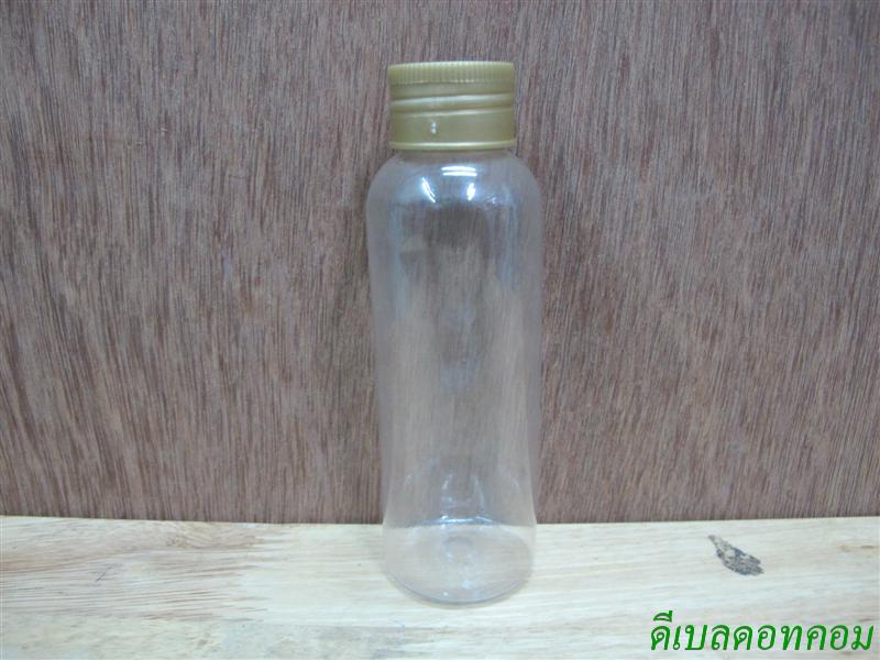 ขวดpet-003(100ml)+ฝาเกลียวพลาสติกสีทอง24มม.