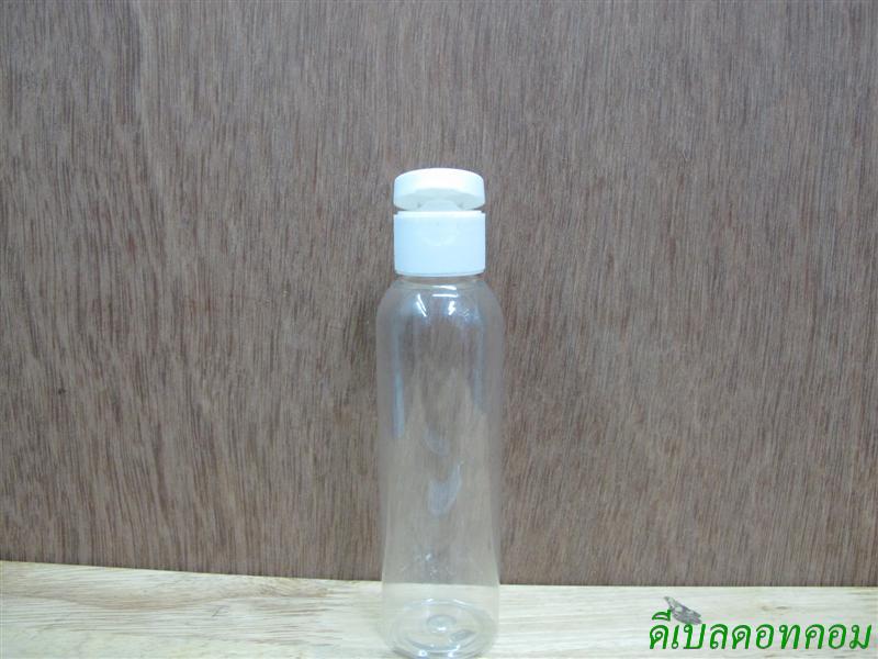 ขวดpet-003(120ml)+ฝาป๊อกแป๊กสีขาว 24มม.
