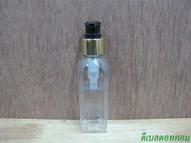 ขวดLU(100ml)+หัวปั้มดีดดำปากเป็ดทองเงา 24มม.