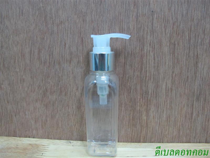 ขวดLU(100ml)+หัวปั้มดีดใสปากเป็ดเงินเงา 24มม.