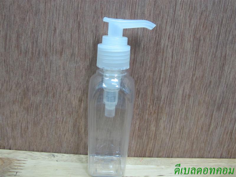 ขวดLU(100ml)+หัวปั้มดีดใสปากเป็ด 24มม.