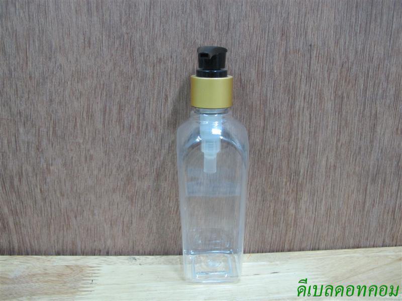 ขวดLU(200ml)+หัวปั้มดีดดำปากเป็ดทองด้าน 24มม.
