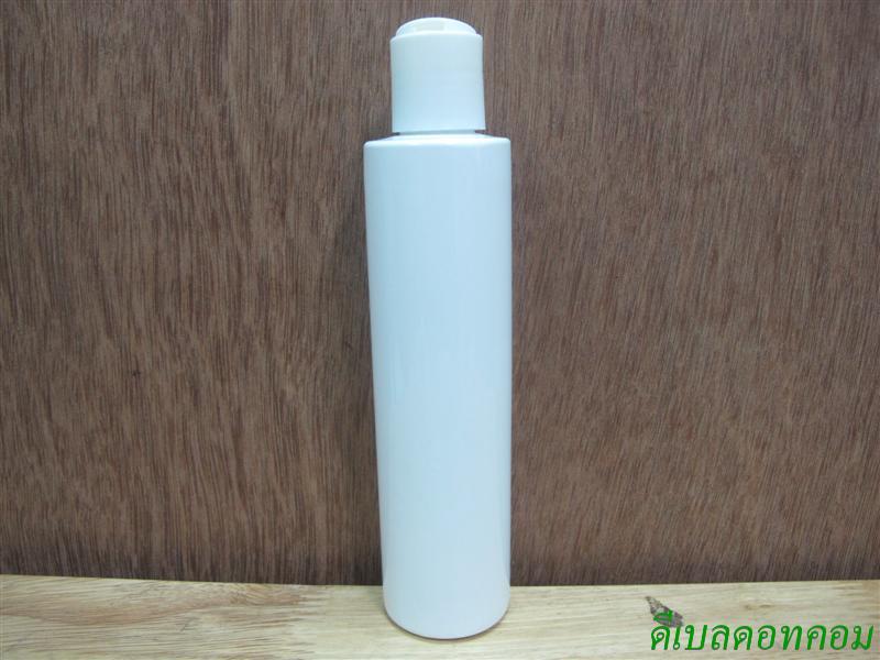 ขวดpet ขาวแป้งทรงกลมกระบอก 200 ml+ฝากดสีขาว 24มม.