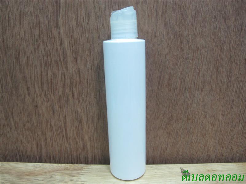 ขวดpet ขาวแป้งทรงกลมกระบอก 200 ml+ฝากดสีใส 24มม.
