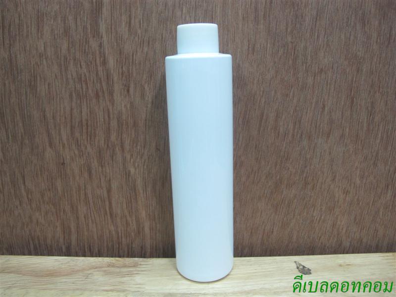 ขวดpet ขาวแป้งทรงกลมกระบอก 200 ml+ฝาเกลียวพลาสติกสีขาว 24มม.
