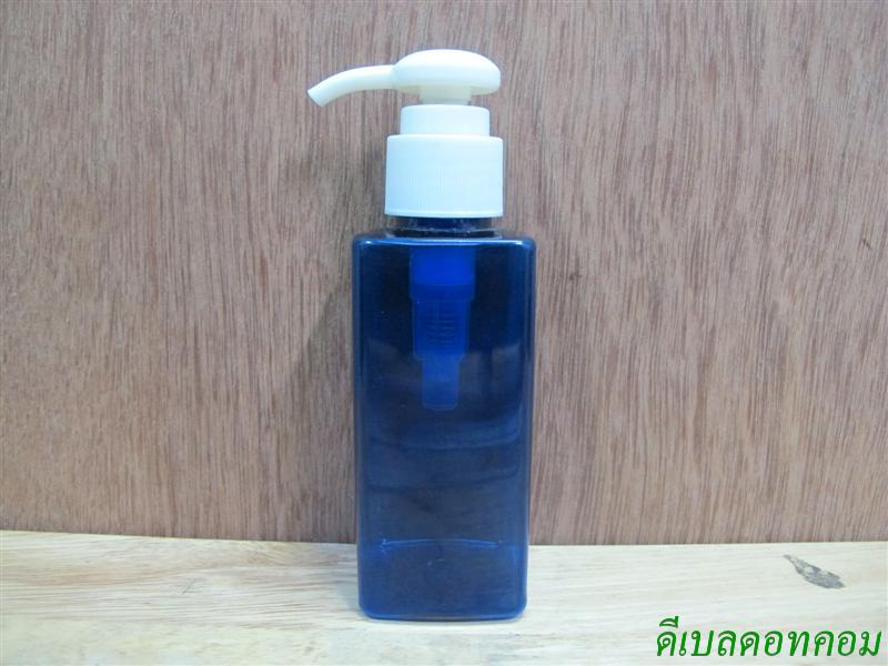SB-120mlเหลี่ยม(สีน้ำเงิน)+หัวปั้มกระดุมงาช้างสีขาวแป้ง 24มม.
