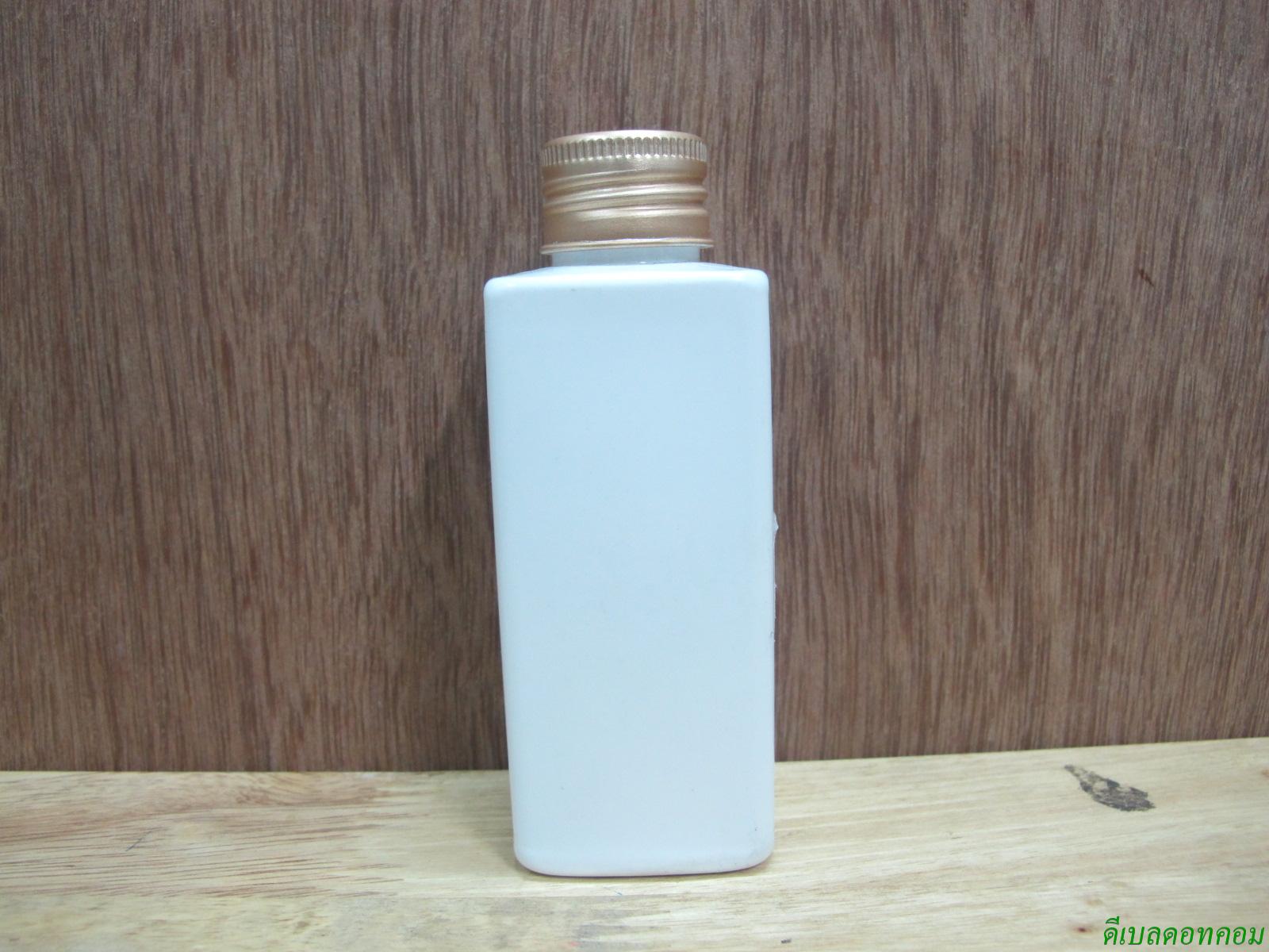 SB-120ml(ขาว)+ฝาอลูมีเนียมม้วนขอบสีทอง 24มม.