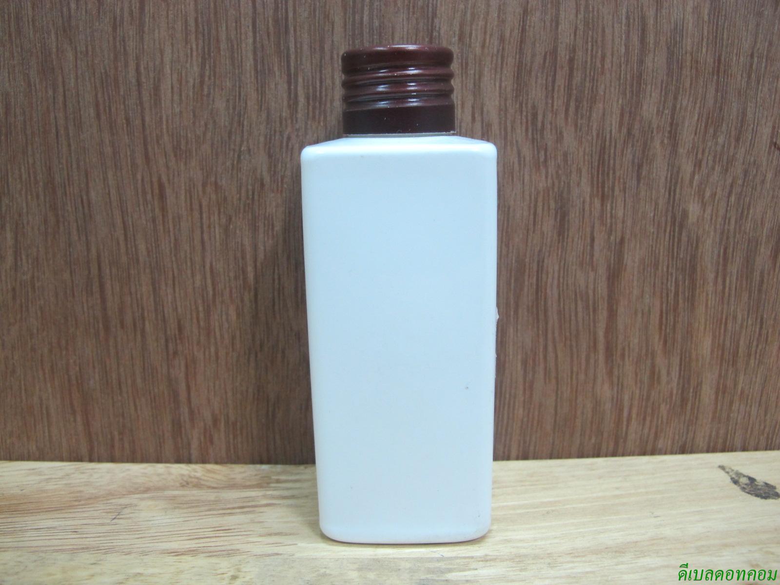 SB-120ml(ขาว)+ฝาอลูไม่ม้วนขอบสีน้ำตาล  24มม.