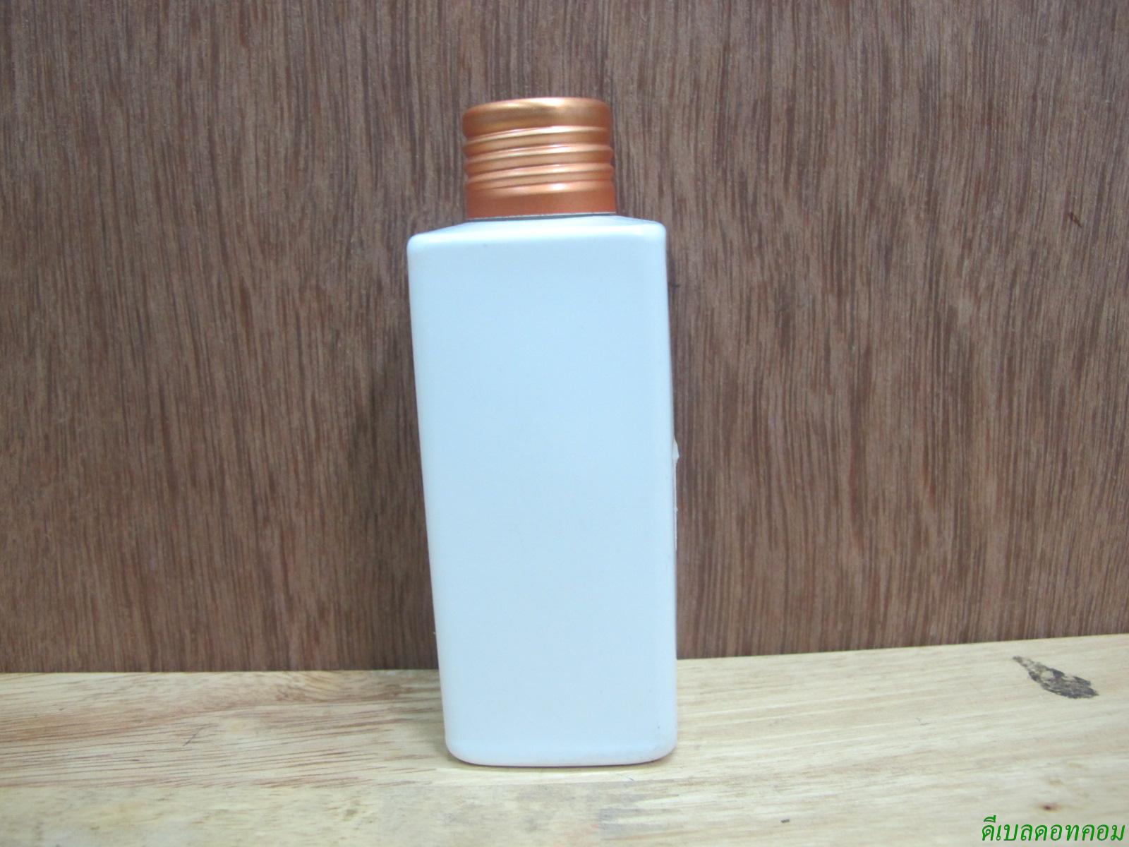 SB-120ml(ขาว)+ฝาอลูไม่ม้วนขอบสีทองด้าน  24มม.