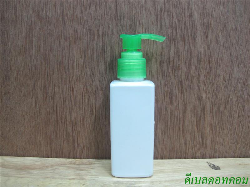 SB-120ml(ขาว)+หัวปั้มดีดสีเขียวปากเป็ด  24มม.