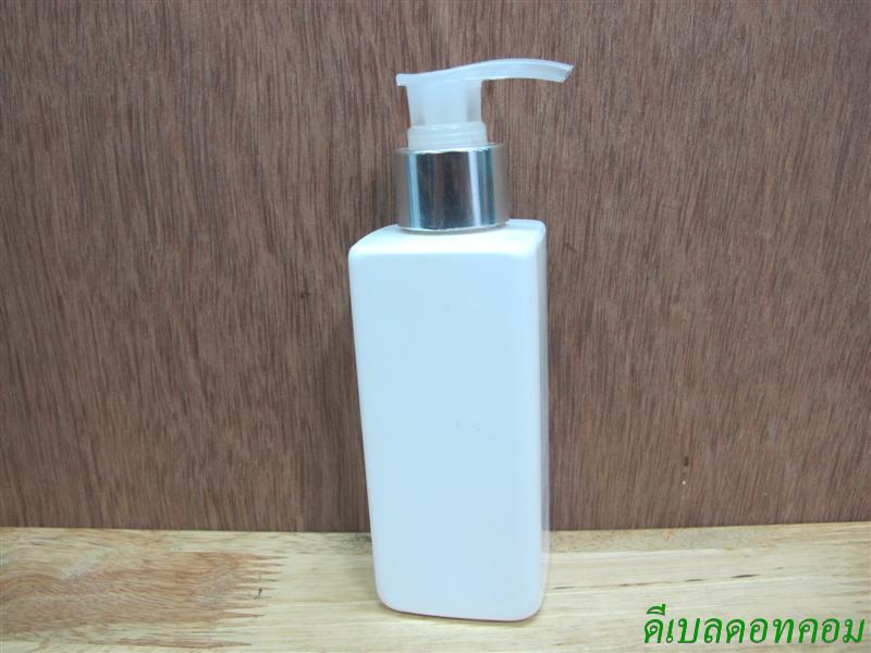 pet เหลี่ยม SB 180สีขาว+หัวปั้มดีดสีใดปากเป็ดเงินเงา 24มม.