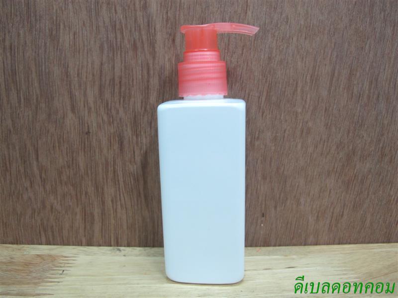 pet เหลี่ยม SB 180สีขาว+หัวปั้มดีดสีชมพูโอรส 24มม.