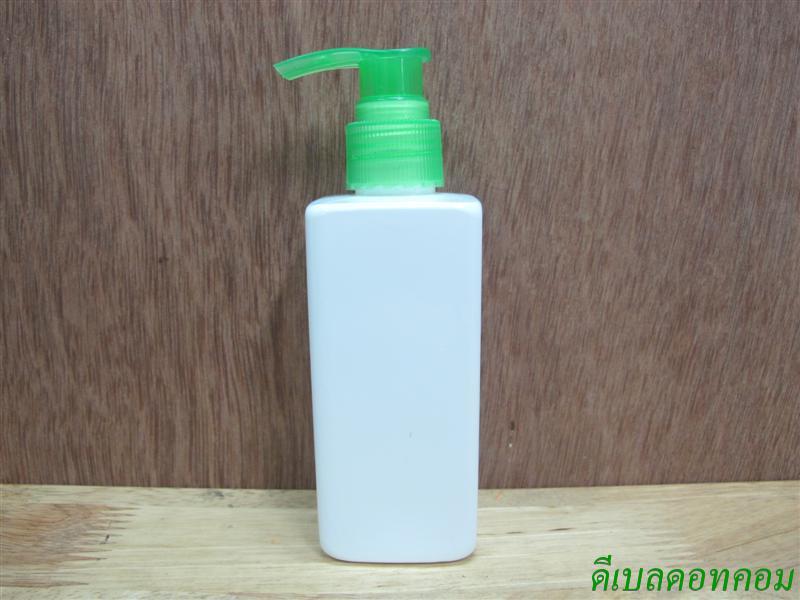 pet เหลี่ยม SB 180สีขาว+หัวปั้มดีดสีเขียวปากเป็ด24มม.