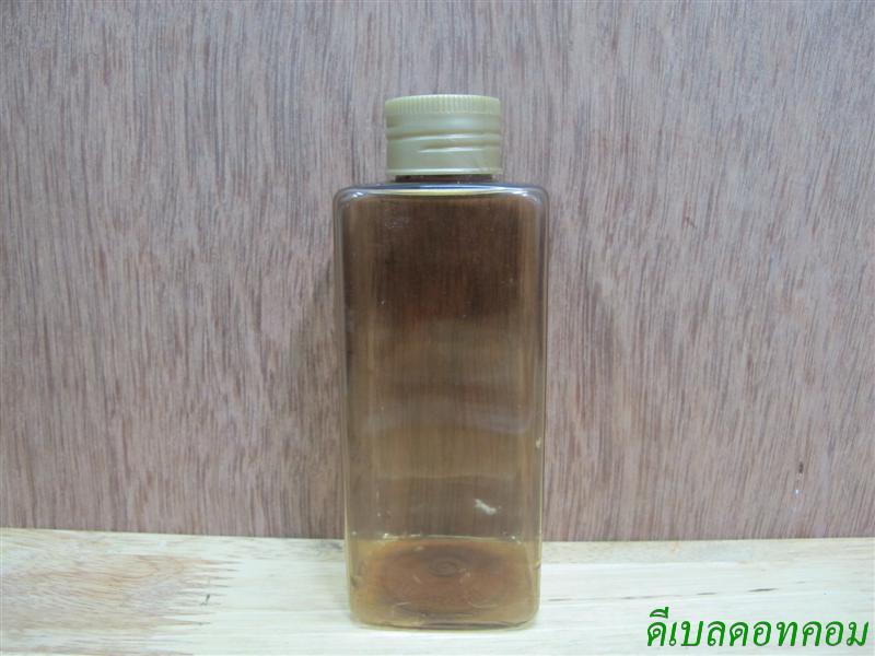 ขวด pet เหลี่ยม SB 180 ml. สีชาทอง+ฝาเกลียวพลาสติกสีทอง 24มม.