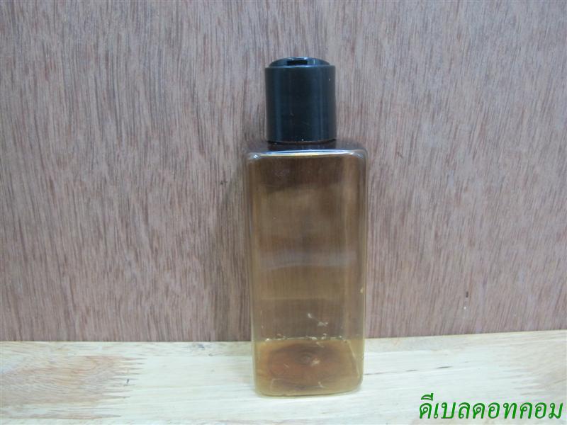 ขวด pet เหลี่ยม SB 180 ml. สีชาทอง+ฝากดสีดำ 24มม.