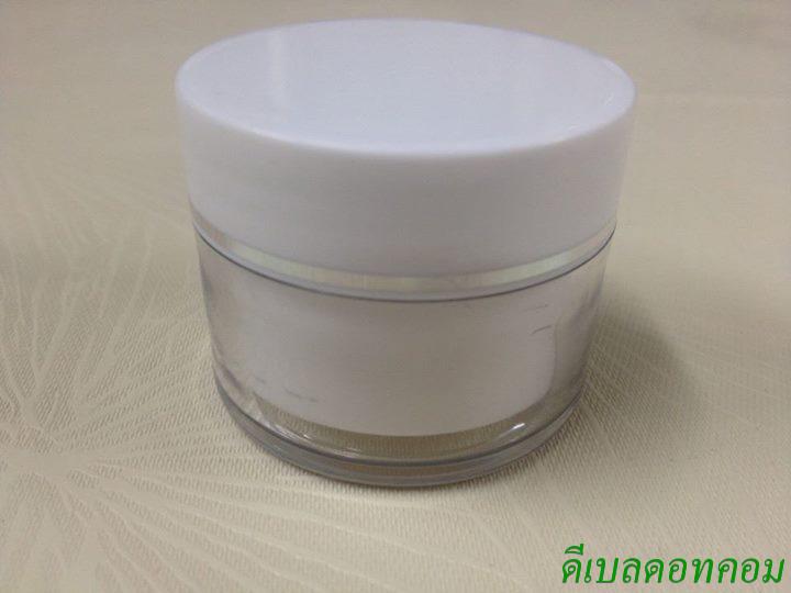 กระปุกพลาสติกโปร่ง  5-10 กรัม สีขาวkเงิน (3ชั้น)