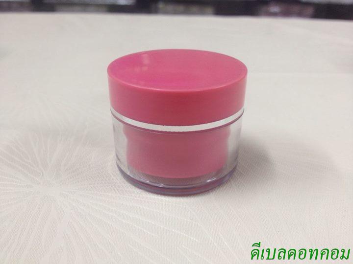 กระปุกพลาสติกโปร่ง  5-10 กรัม สีบานเย็นkเงิน (3ชั้น)