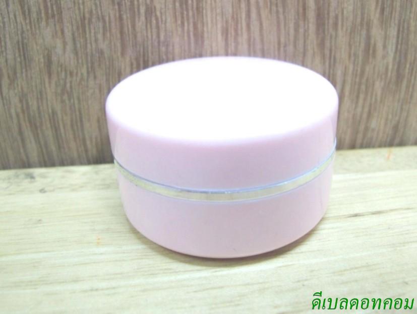 ตลับพรพลาสติกชมพูชุดkเงิน 3g + แผ่นรอง