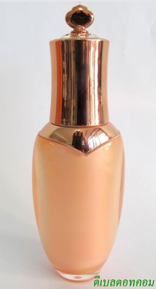 ขวดปั้มเกาหลี 40 มล. สีชมพูปั้มเงินเงาฝาเพชร(dcode 2446)