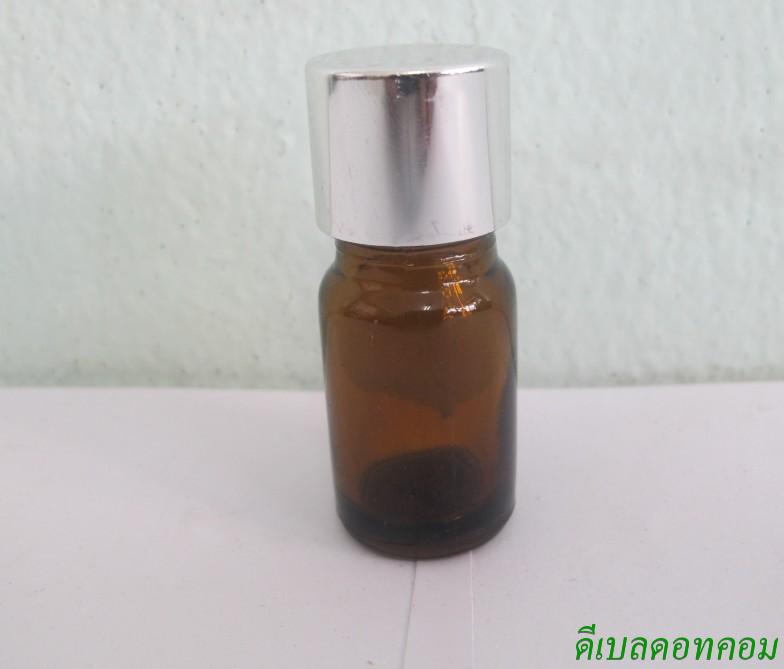 ขวดอโรมาชาใส  5 ml +ฝาเกลียวอลูมิเนียมเงินเงา