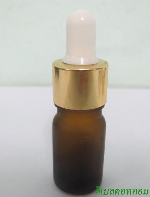 ขวดอโรมาชาขุ่น  5 ml +ดรอปเปอร์ทองเงา+จุกบีบสีขาว