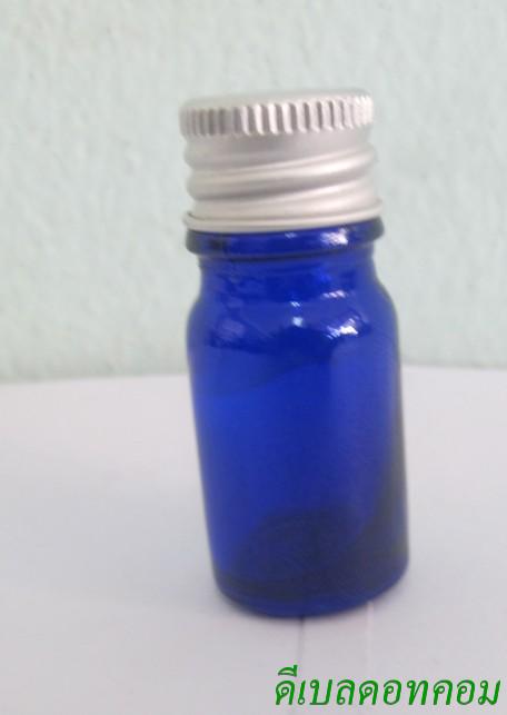 ขวดอโรมาน้ำเงินใส  5 ml +ฝาเกลียวอลูม้วนขอบ