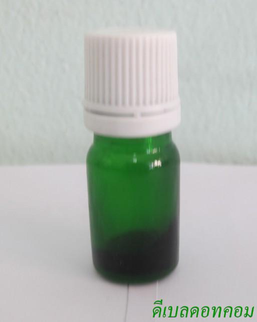 ขวดอโรมาเขียวใส  5 ml +ฝาเกลียวพลาสติกขาว