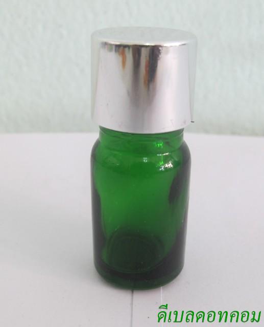 ขวดอโรมาเขียวใส  5 ml +ฝาเกลียวอลูเงินเงา