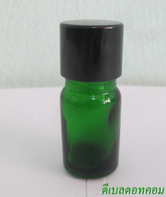 ขวดอโรมาเขียวใส  5 ml +ฝาเกลียวอลูดำ
