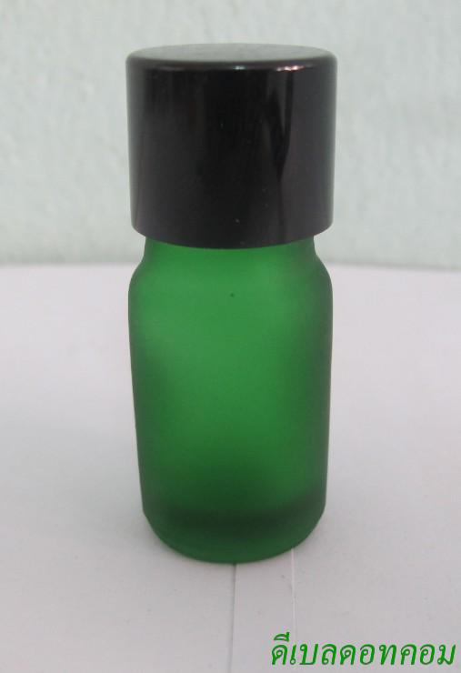 ขวดอโรมาเขียวขุ่น  5 ml +ฝาเกลียวอลูดำ