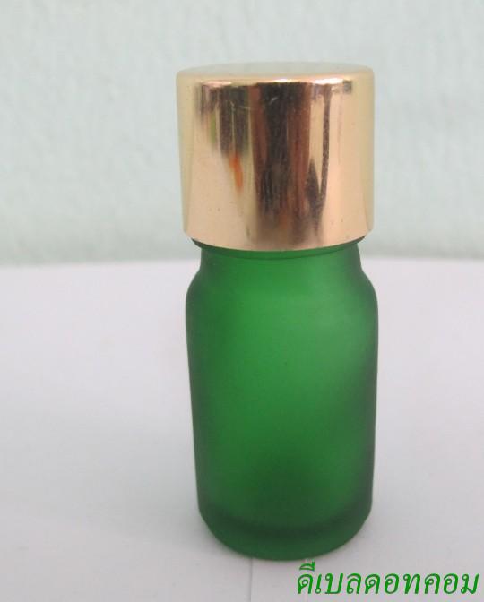ขวดอโรมาเขียวขุ่น  5 ml +ฝาเกลียวอลูทองเงา