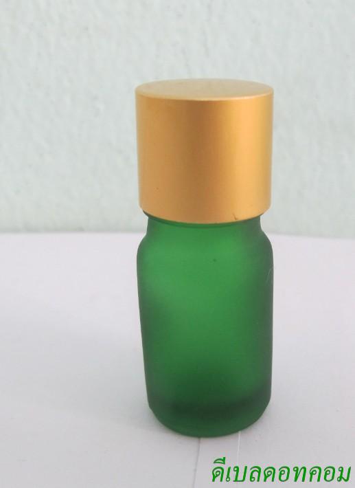 ขวดอโรมาเขียวขุ่น  5 ml +ฝาเกลียวอลูทองด้าน
