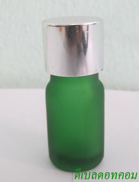 ขวดอโรมาเขียวขุ่น  5 ml +ฝาเกลียวอลูเงินเงา
